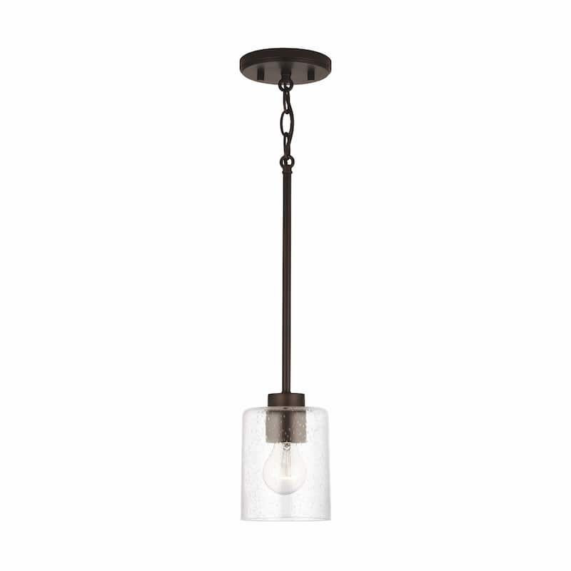 Greyson 1-light Hanging Pendant w/ Clear Seeded Glass