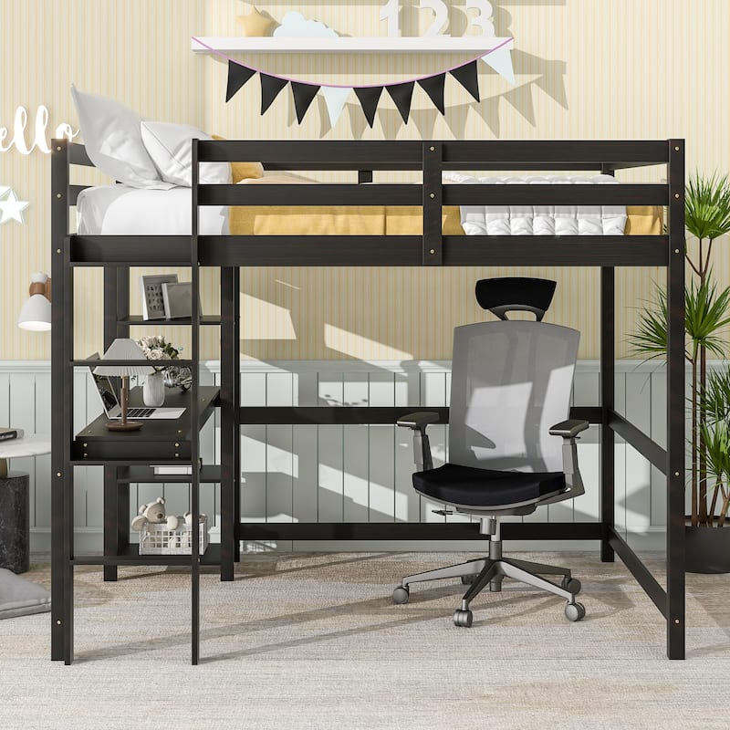 Minimalistic Full Pine Loft Bed