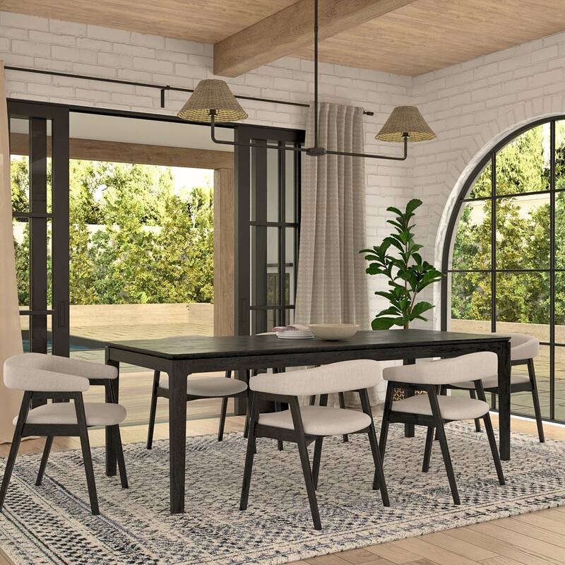 Alpine Furniture Cove 72-90 in. W Extension Dining Table, Vintage Black