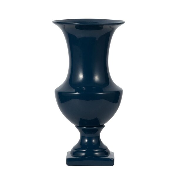 15.25" Navy Blue Classic Vintage Home Decor Urn - N/A
