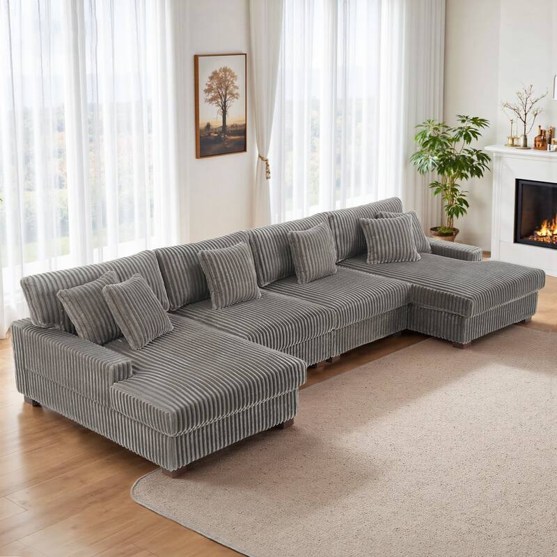 Anne 150" W Oversized Upholstered Modular Sectional Sofa
