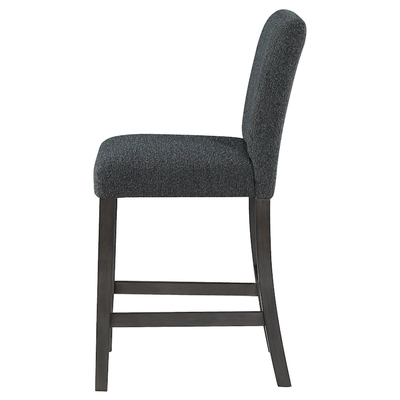 Alora Counter Height Dining Chair Set of 2, Black Boucle, Charcoal Gray