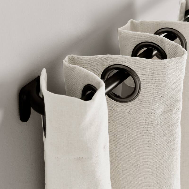 Lush Decor Insulated Grommet Blackout Linen Window Curtain Panel Single