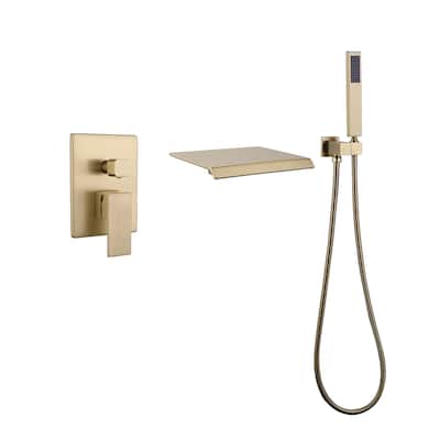 Single-Handle Wall-Mount Roman Tub Faucet with Diverter and Handshower