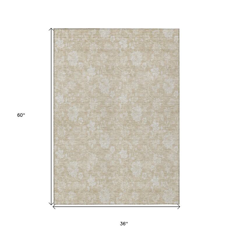 HomeRoots Floral Transitional Rectangle Outdoor Rug