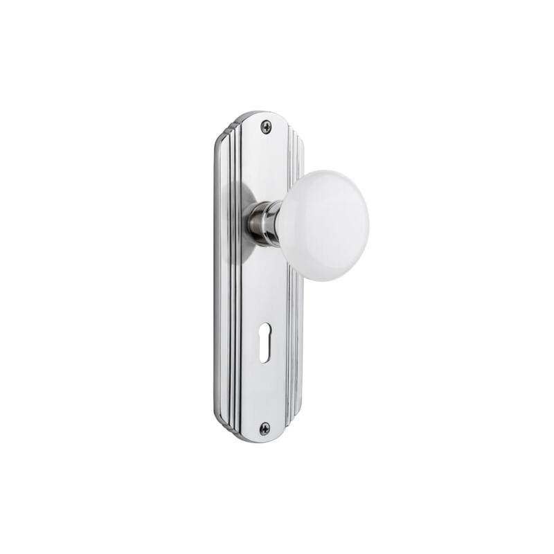 Nostalgic Warehouse Vintage White Porcelain Privacy Door Knob Set with