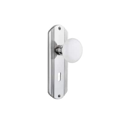 Nostalgic Warehouse Vintage White Porcelain Privacy Door Knob Set with