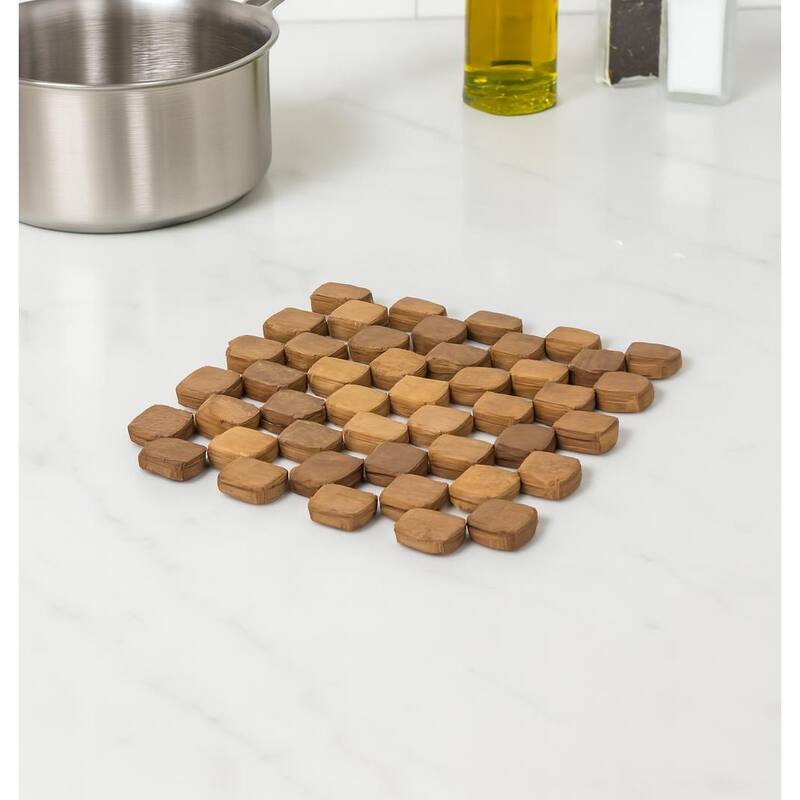 Natural Bamboo Trivet Pot Mat - Set of 2 - 7.5" x 7.5"