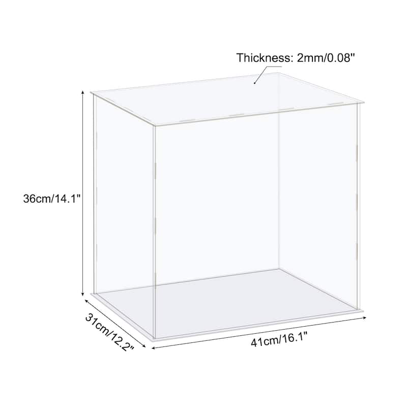 Display Case Box Acrylic Box Transparent Showcase 41x31x36cm for Collectibles