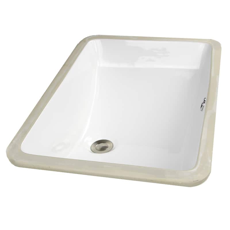 Highpoint Collection White Ceramic Undermount Vanity Sink
