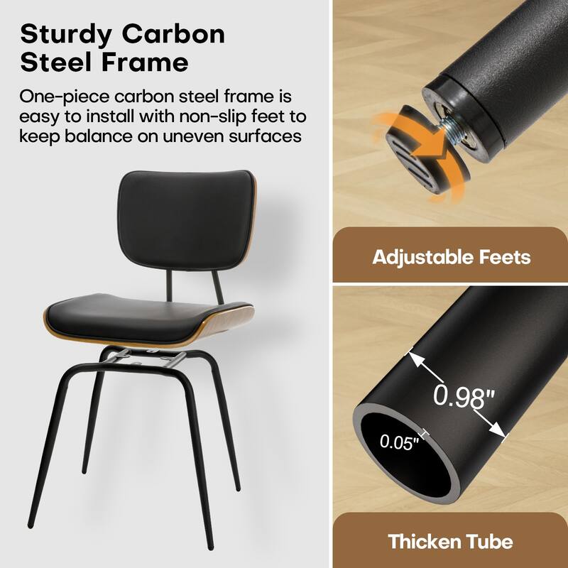 Faux Leather Upholstered Dining Chairs Set of 2/4 - 33.5"H x 19.3"W x 23"D