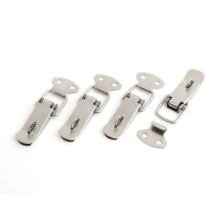 4.4cm Long Spring Loaded Fittings Toggle Latch Catch 4 Set - Silver ...