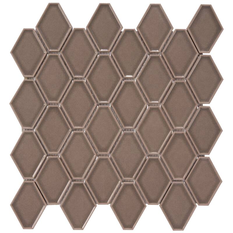 Century Clipped Diamond Porcelain Mosaic Tile - 5 Sheets (5.10 sf) - Tan