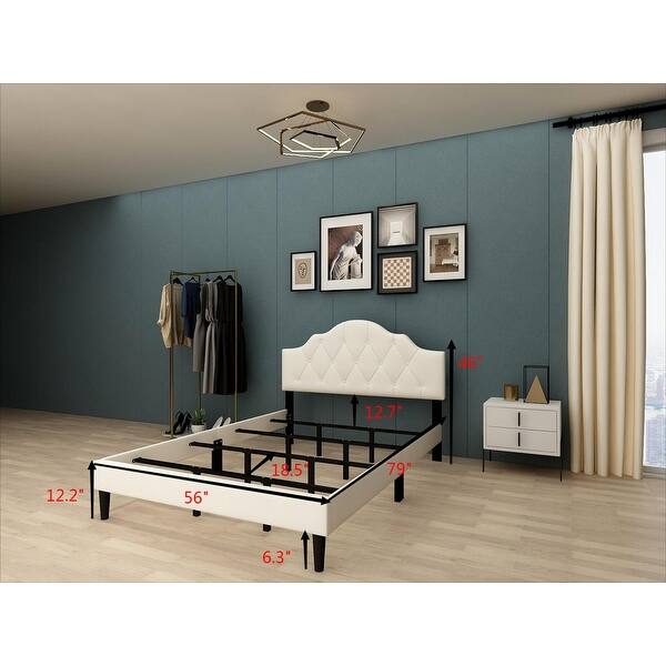 Linen Metal Slat Platform Bed, for 1012 Inch Mattresses