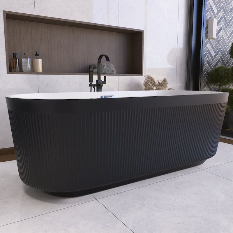 Acrylic Freestanding Flatbottom Soaking Bathtub