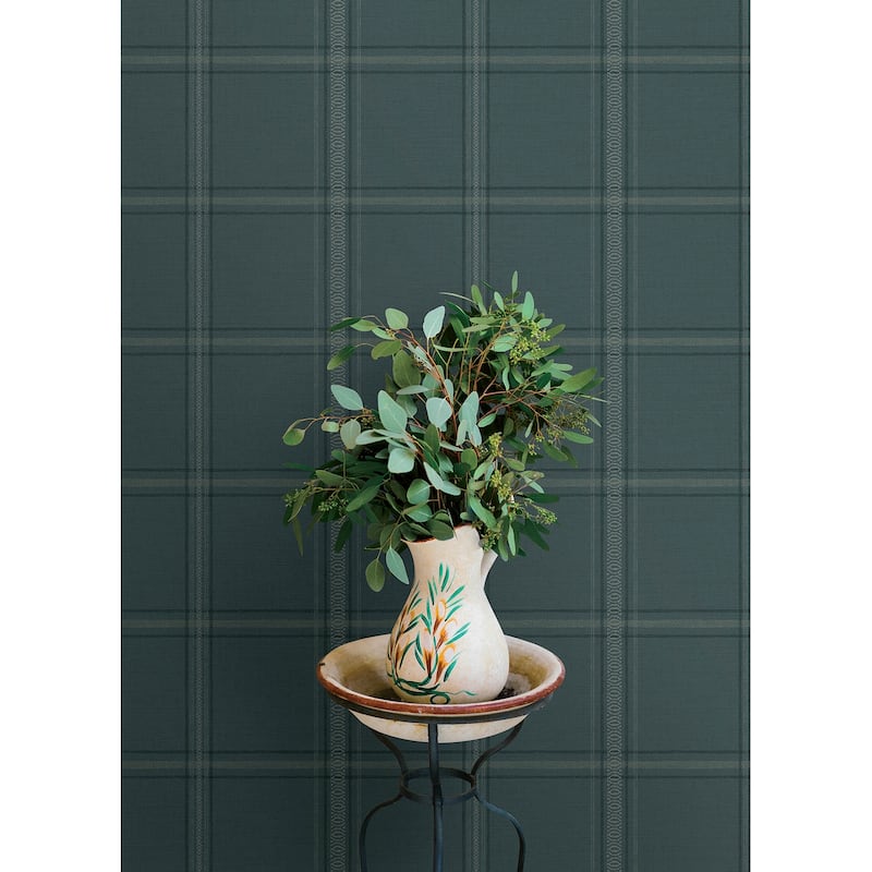 Chesapeake Auberge Teal Plaid Wallpaper