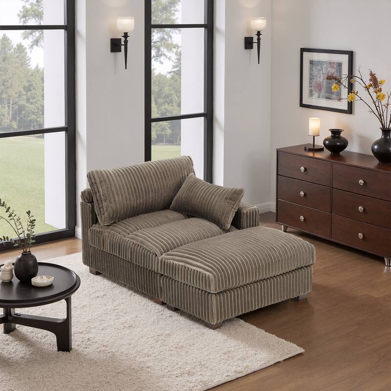 Plush Cloud Couch Modular Sectional Sofa with Ottoman