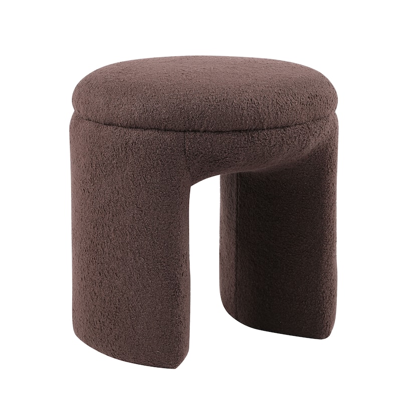 Furniture of America Emery Modern 18-inch U-Shaped Upholstered Ottoman