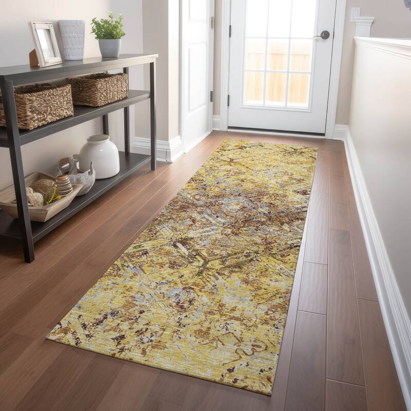 Premium Washable Super Soft Trellis Distressed Mayfield Rug - Wheat - 2' 3" x 7' 6" - Runner