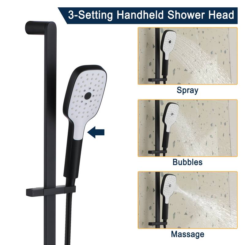 Handheld Shower Set with Adjustable Sliding Bar