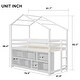 preview thumbnail 17 of 18, Playhouse Design Loft Bed with Roof Frame, Under Bed Shelving Storage, Guardrails, Ladder, Twin