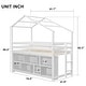 preview thumbnail 4 of 5, Twin Size Pine Wood House-Shaped Loft Bed with Roof Frame, Kids Storage Bed with Removable Shelving, Guardrails, Ladder, White