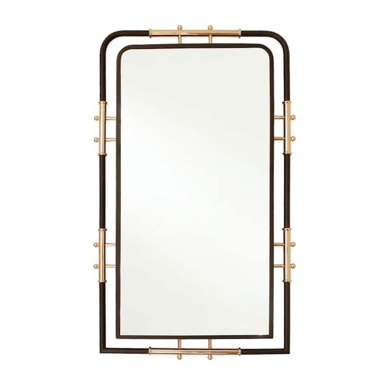 MacLuu Black and Gold Rectangle Wall Mirror - Black & Gold - 36.62" x 20.87"
