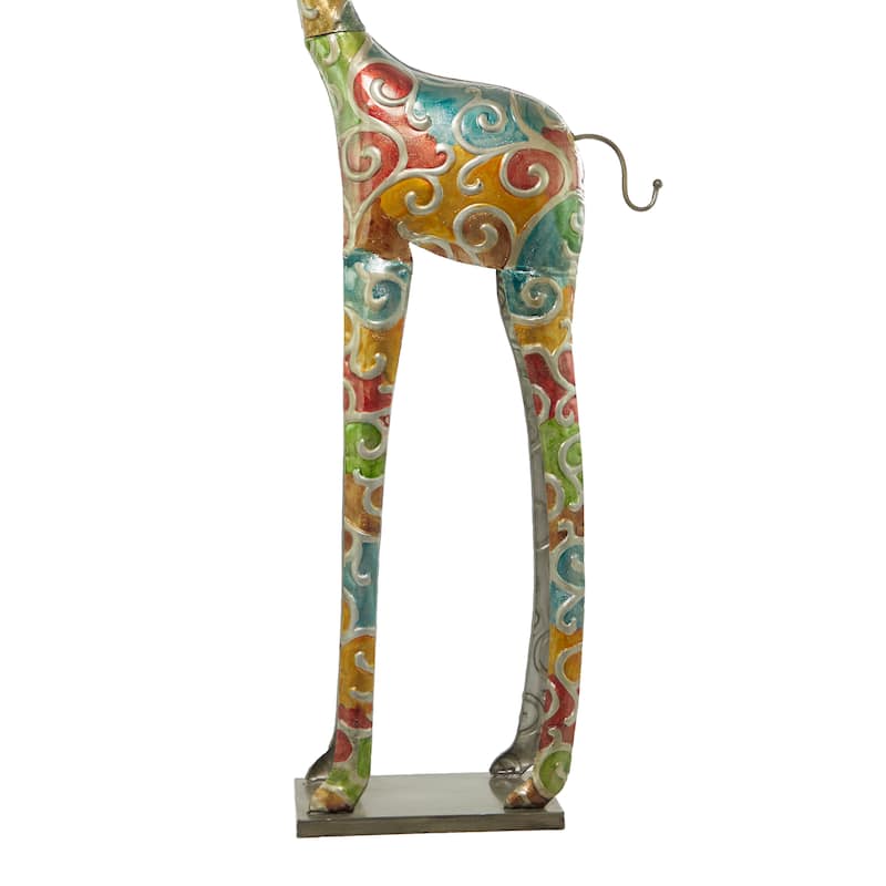 Vibrant Handmade Safari Animal Sculpture Collection - Wood or Metal Elephant & Giraffe for Indoor & Outdoor Decor