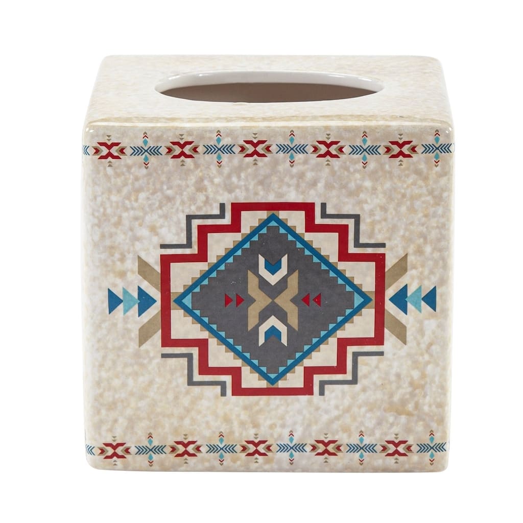 Paseo Road by HiEnd Accents Spirit Valley Ceramic Tissue Box Cover, 1PC