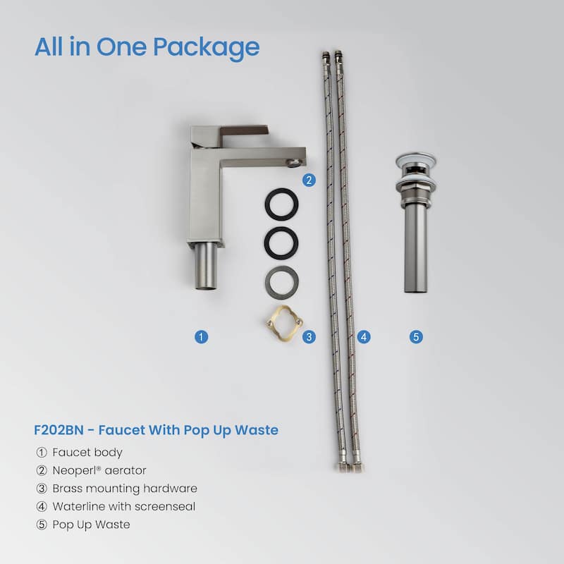 Single Handle Bathroom Sink Faucet with Pop Up Drain