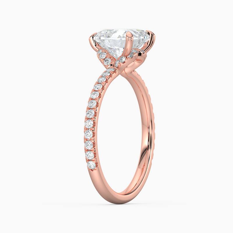 Auriya 14k Gold Heart Lab Grown Unique Loop Diamond Halo Engagement ...
