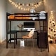 preview thumbnail 18 of 55, Modern Full Size Loft Bed With Shelves and Desk,No Box Spring Required for Bedroom Espresso