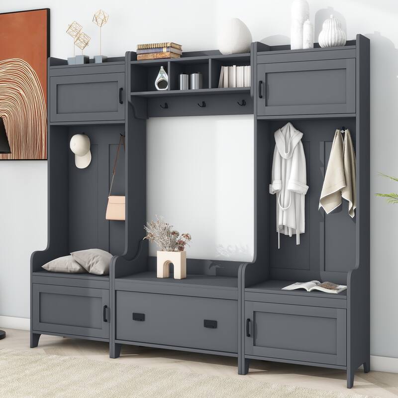Entryway Bench Hall Tree with Ample Storage Drawer - N/A