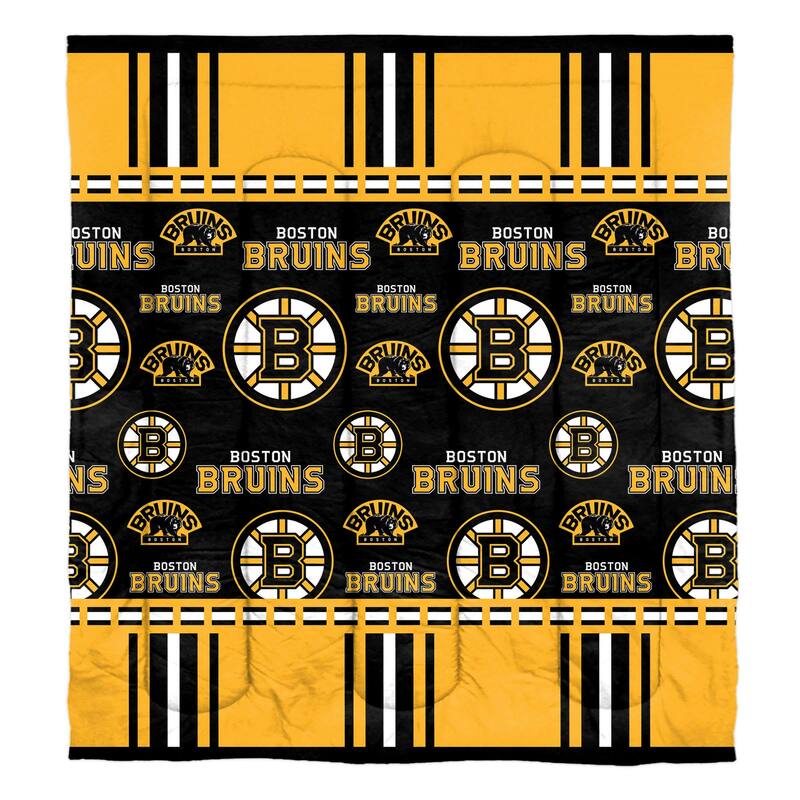 NHL Boston Bruins Rotary 5 Piece Full Bed in a Bag Set