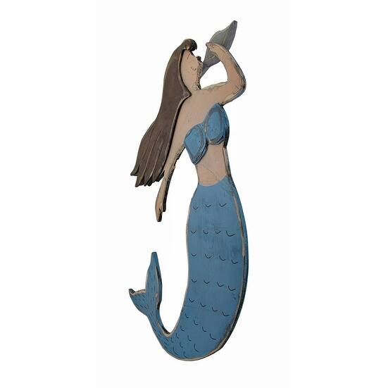 Distressed Finish Wooden Mermaid Wall Hanging Hand Painted Overstock 16750744 Just one of millions of high quality products available. distressed finish wooden mermaid wall hanging hand painted