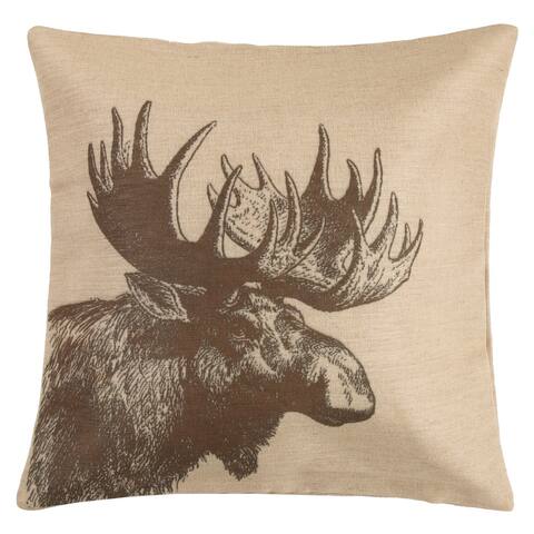 Moose Burlap Pillow, 22x22
