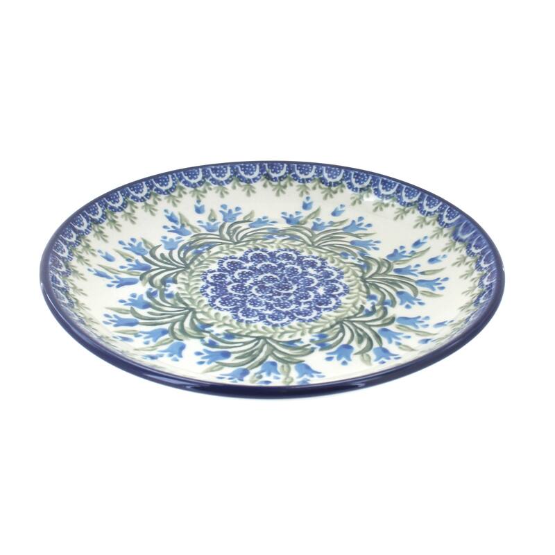 Blue Rose Polish Pottery Ceramika Artystyczna Dessert Plate - Tulip Bouquet