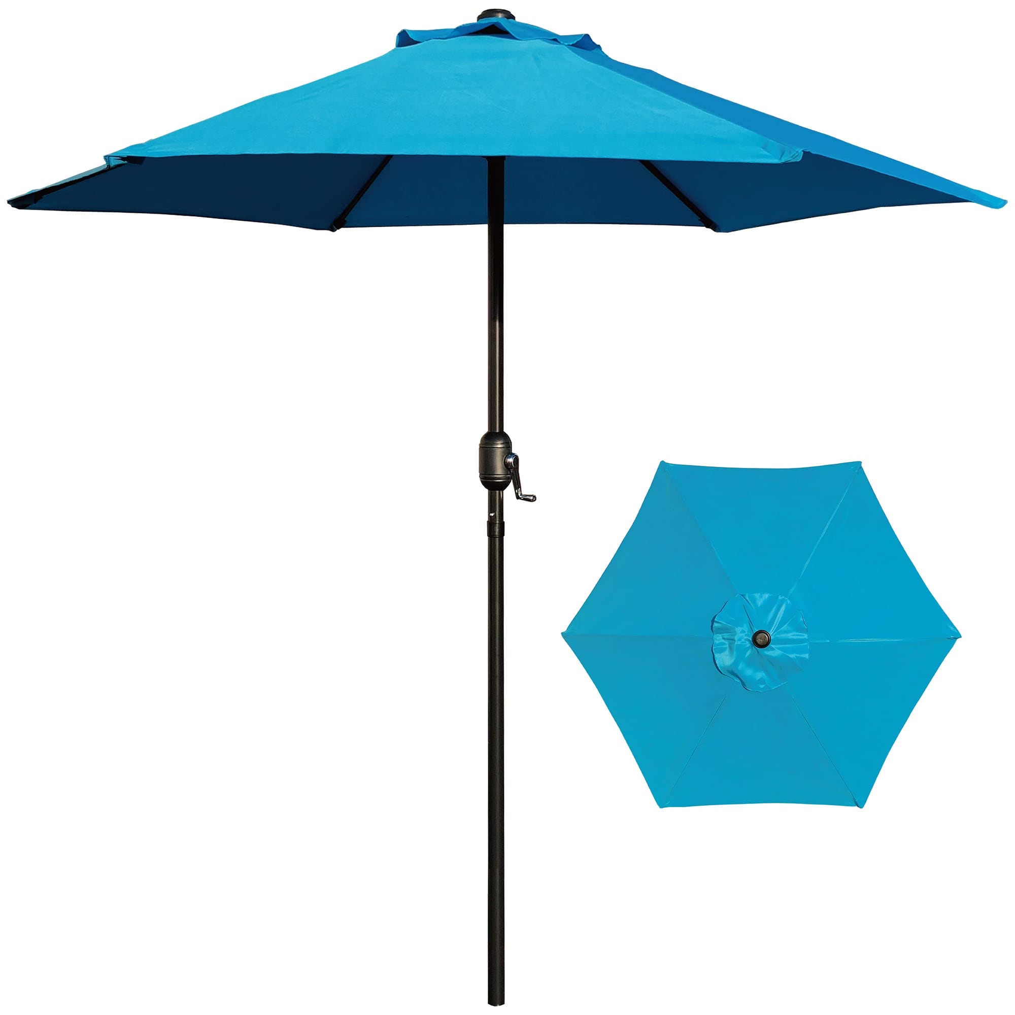 Shop Black Friday Deals On Davee Furniture 7 5 Round Patio Umbrella Outdoor Table Market Umbrella Aqua Blue On Sale Overstock 31721204
