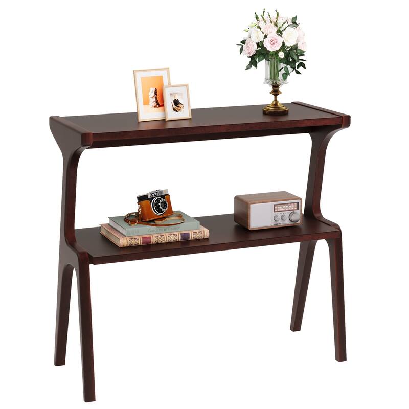 Narrow End Table for Living Room, 2-Tier Slim Sofa Side Table