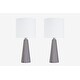 preview thumbnail 102 of 106, 16-in. Glass Lamp w/ Brushed Nickel Accents and Drum Shade