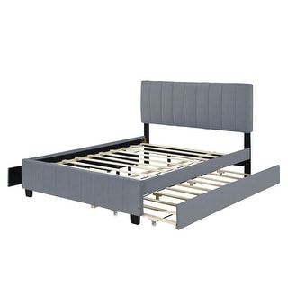 Full Size Upholstered Platform Bed Velvet Upholstered Bed - Bed Bath ...