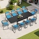 preview thumbnail 12 of 50, 5/7/11-Piece Set Outdoor Aluminum Extendable Patio Dining Set Rectangle Table with Rattan Chairs