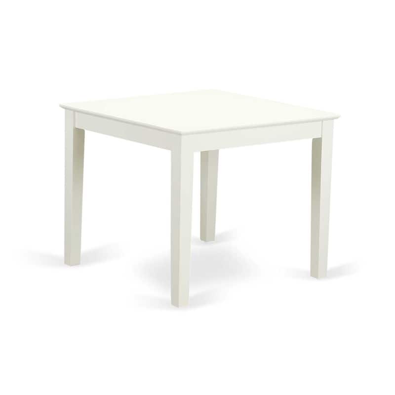 HomeStock 3-Pc Linen White Finish Solid Wood Top Dining Table Set