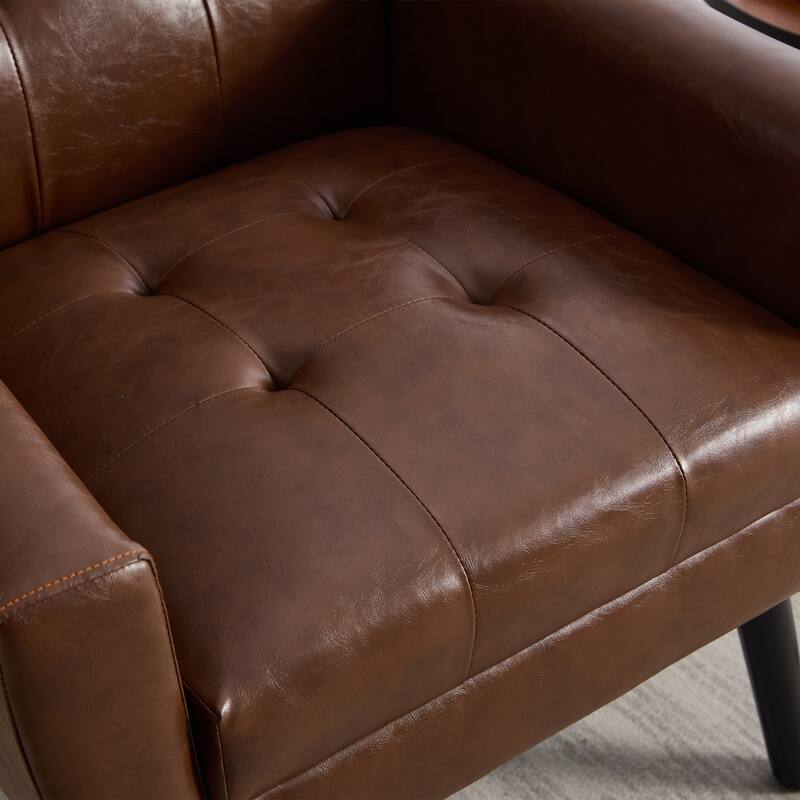 PU Accent Chair with Curved Back