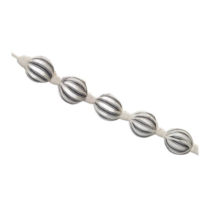 Fabric Ball String Garland (Set of 2) - Cream