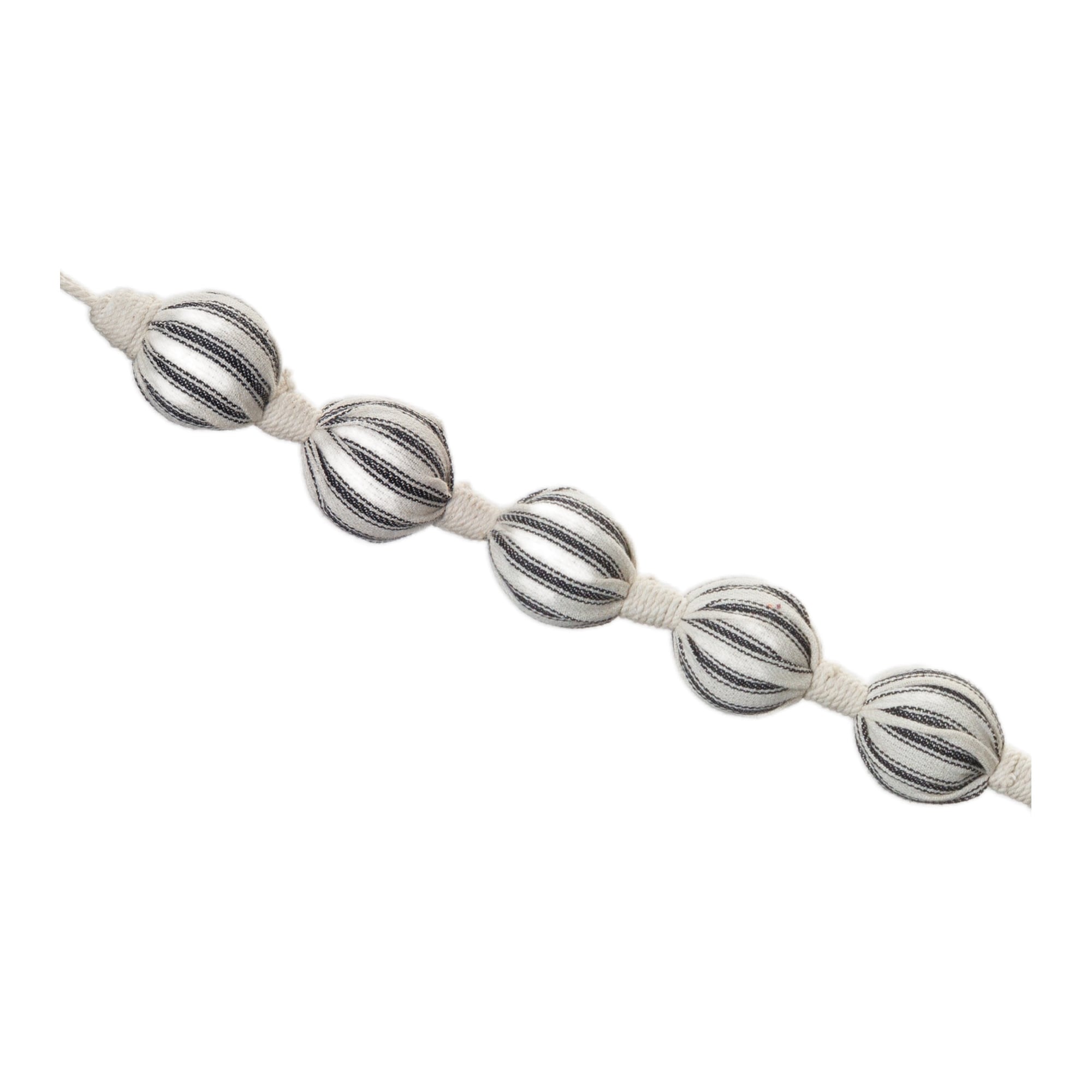 Fabric Ball String Garland (Set of 2) - Cream
