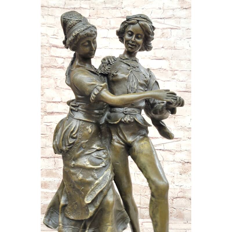 Gaudez Dancing Couple Lovers Romantic Bronze Statue Sculpture 18.5 Inches X 8 Inches