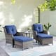 Option Grey Wicker / Blue Cusion
