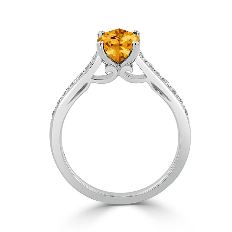 Auriya 1 1/5ct Fancy Oval Citrine and Diamond Engagement Ring 1/4ctw 14k Gold