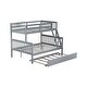preview thumbnail 17 of 55, Detachable Rubber Wood Twin Over Full Bunk Bed with Trundle,Convertible Ladder and Guardrail,Kids and Baby